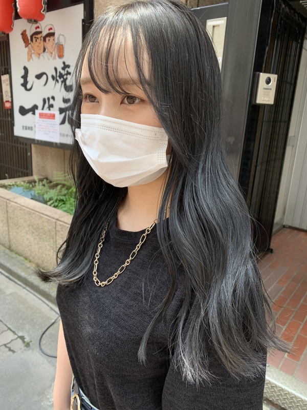 ブリーチなし！ネイビーブルーカラー♪